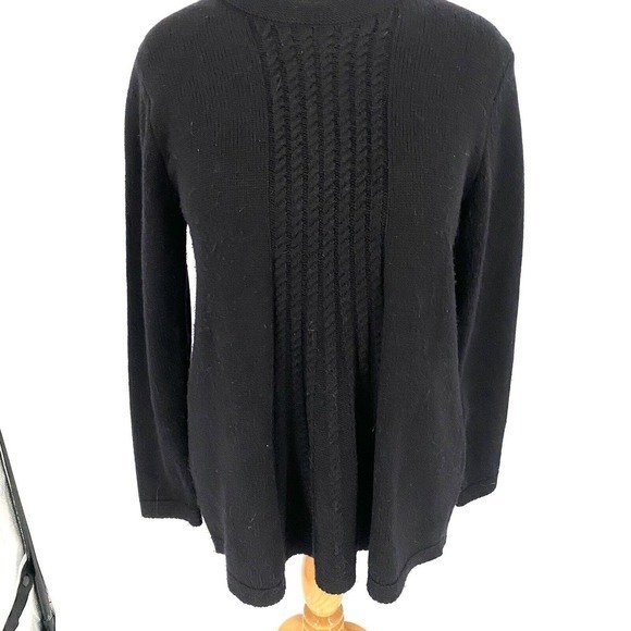 SOFT SURROUNDINGS Size PL Black Cable Knit Pullover Tunic Sweater Swing Style - Picture 3 of 8